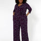 Leota Women's Leia V-Neck Jumpsuit (Curve) Purple Size 3X