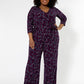 Leota Women's Leia V-Neck Jumpsuit (Curve) Purple Size 3X