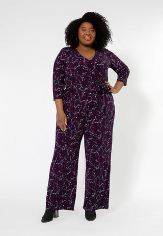 Leota Women's Leia V-Neck Jumpsuit (Curve) Purple Size 3X