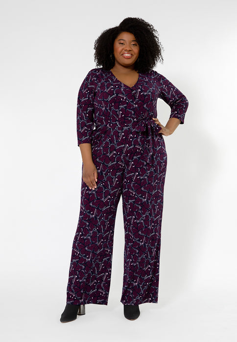 Leota Women's Leia V-Neck Jumpsuit (Curve) Purple