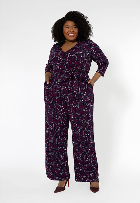 Leota Women's Leia V-Neck Jumpsuit (Curve) Purple