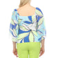 Joseph Ribkoff - Leaf Print Chiffon Butterfly Sleeve Top