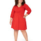 Leota Curve Tanya Dress Solid Barbados Cherry