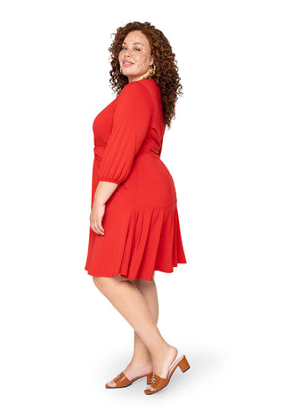 Leota Curve Tanya Dress Solid Barbados Cherry