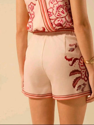 Trendsi - Printed Surplice Sleeveless Top and Skort Set