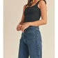 Just Black Denim - High Rise Patch Pocket Wide Leg Jeans