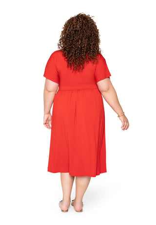 Leota Curve Tiana Dress Solid Barbados Cherry