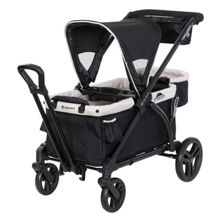 Baby Trend Expedition 2-in-1 Stroller Wagon PLUS w/Canopy & Basket, Modern Khaki