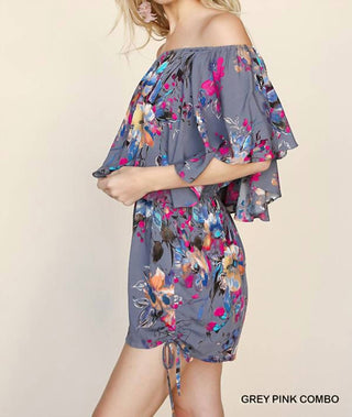 Umgee - Floral Off Shoulder Romper