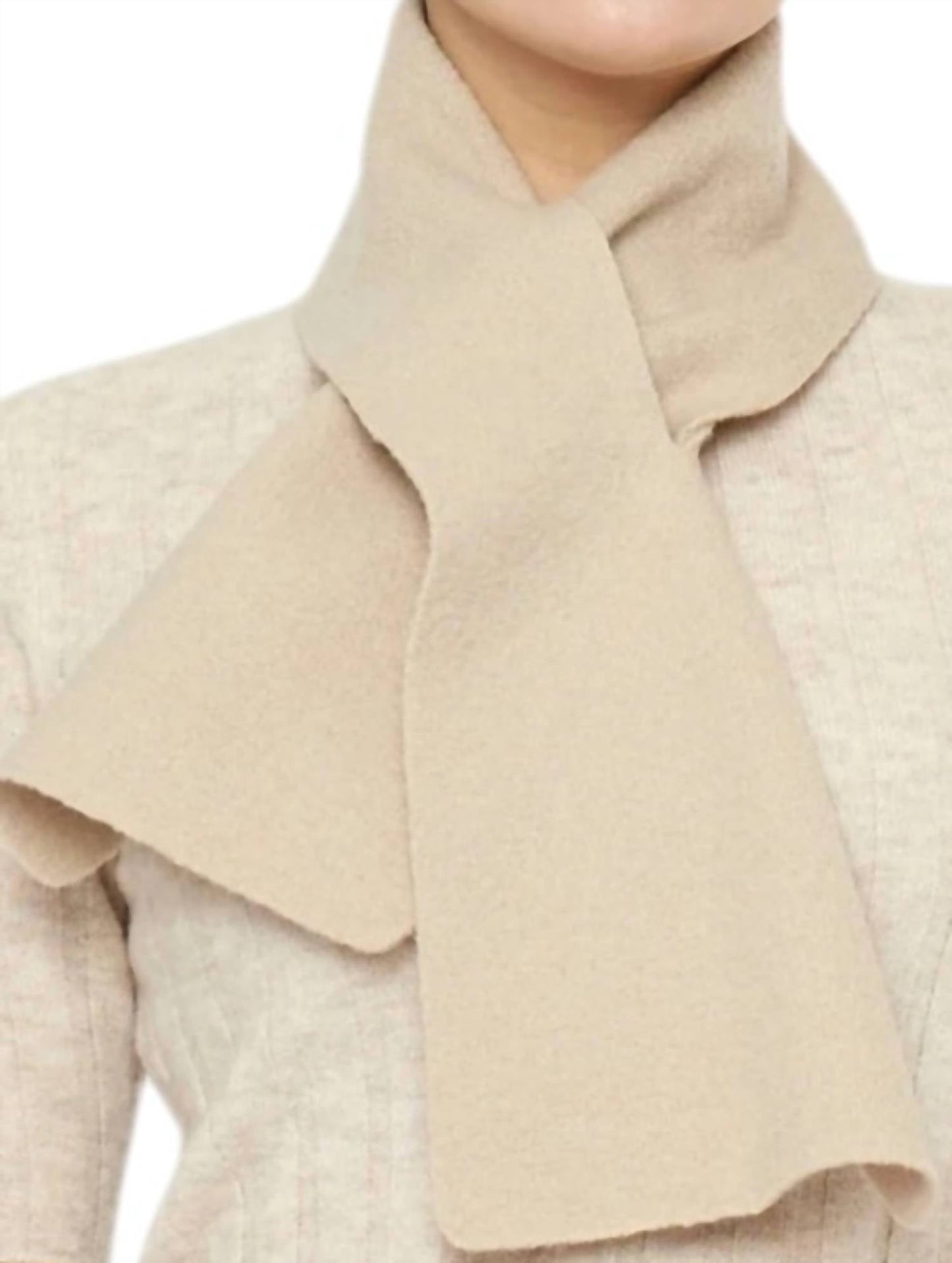7115 By Szeki - Boiled Wool Cross Scarf
