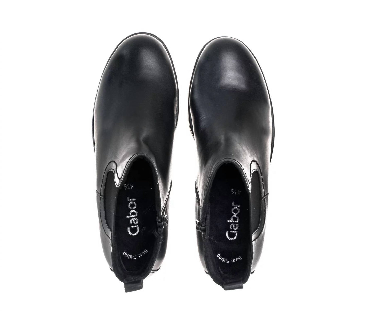 Gabor - Women's Block Heel Leather Zip Bootie