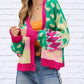 Davi & Dani - V-neck Drop Shoulder Pattern Sweater