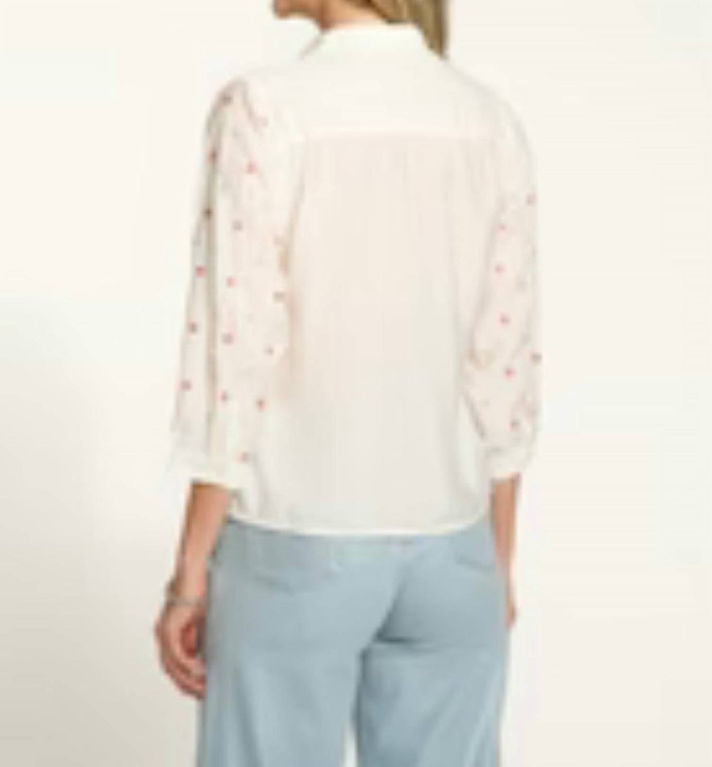 Fdj - Embellished Sleeve Shirt, White