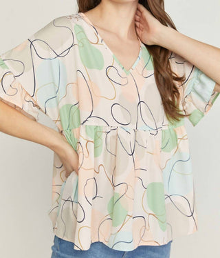 Entro - Abstract Peplum Top