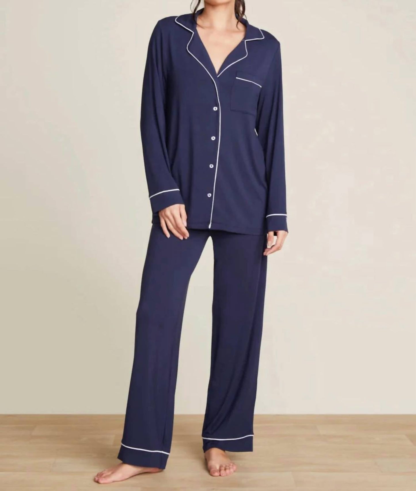 Barefoot Dreams - Luxe Milk Jersey Piped Pajamas