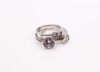 Harmony Gemstone Trio Ring Set