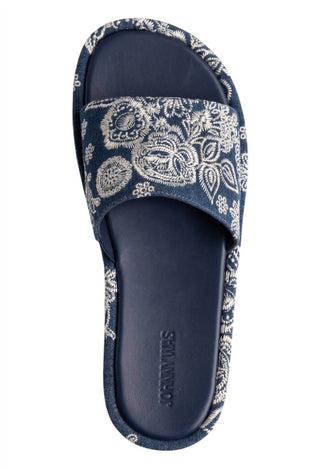 Johnny Was - Women's Bandana Embroidered Platform Slide Sandal