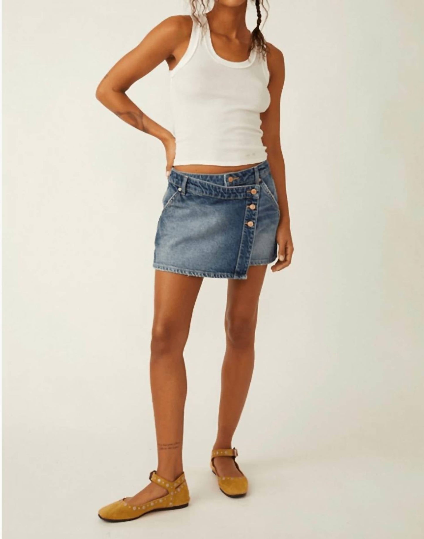 Free People - Wynne Denim Mini Skirt
