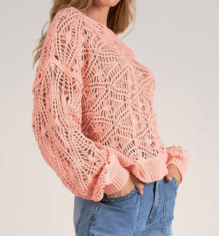 Elan - Crochet Boat Neck Sweater