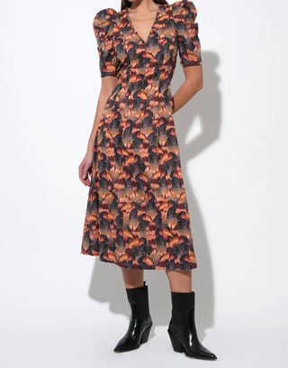 Adelyn Rae - Gracie Puff Sleeve Midi Dress