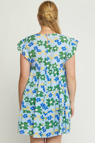 Entro - Floral Tiered Babydoll Dress - Plus