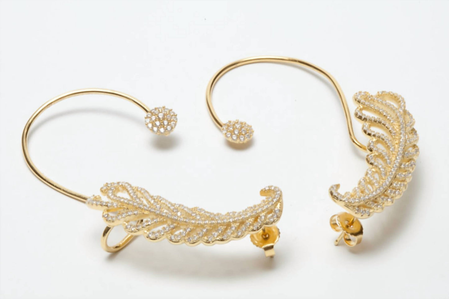 Avenue Chic - Women's Wing Ear Climber Earrings
