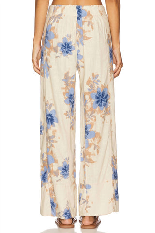 Free People - Day's End Linen Printed Pull-on Pants