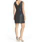 Aidan Mattox - Metallic Jacquard Short Sheath Dress