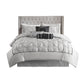 7 Piece Tufted Comforter Set Grey Queen