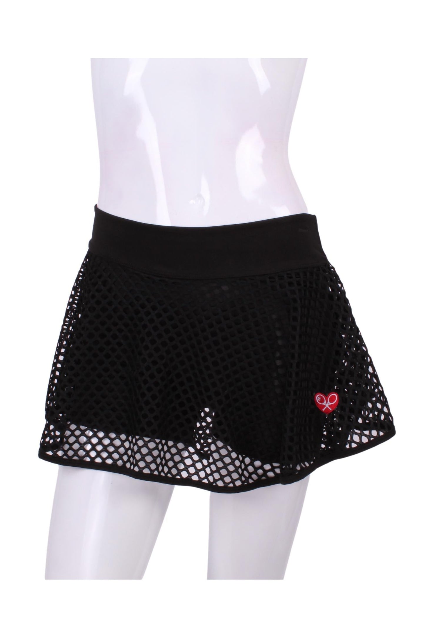 Love Love Tennis - Women's Fishnet Longer Shorties Tennis Skirt