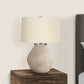 Lighting, 25'h, Table Lamp, Cream Concrete, Beige Shade, Contemporary