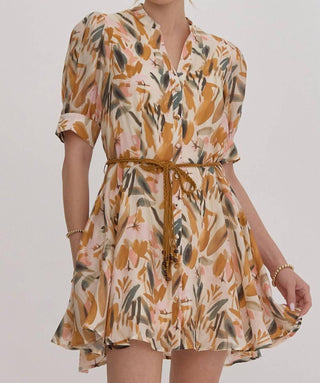 Entro - Leaf Print Dress