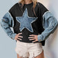 Double Take - Raw Edge Star Contrast Sweatshirt