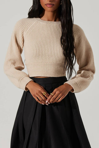 Astr - Eila Contrast Bow Back Sweater