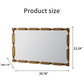 Gold Bamboo-Style Rectangular Wall Mirror, Textured Frame for Living Room/Bedroom/Entryway