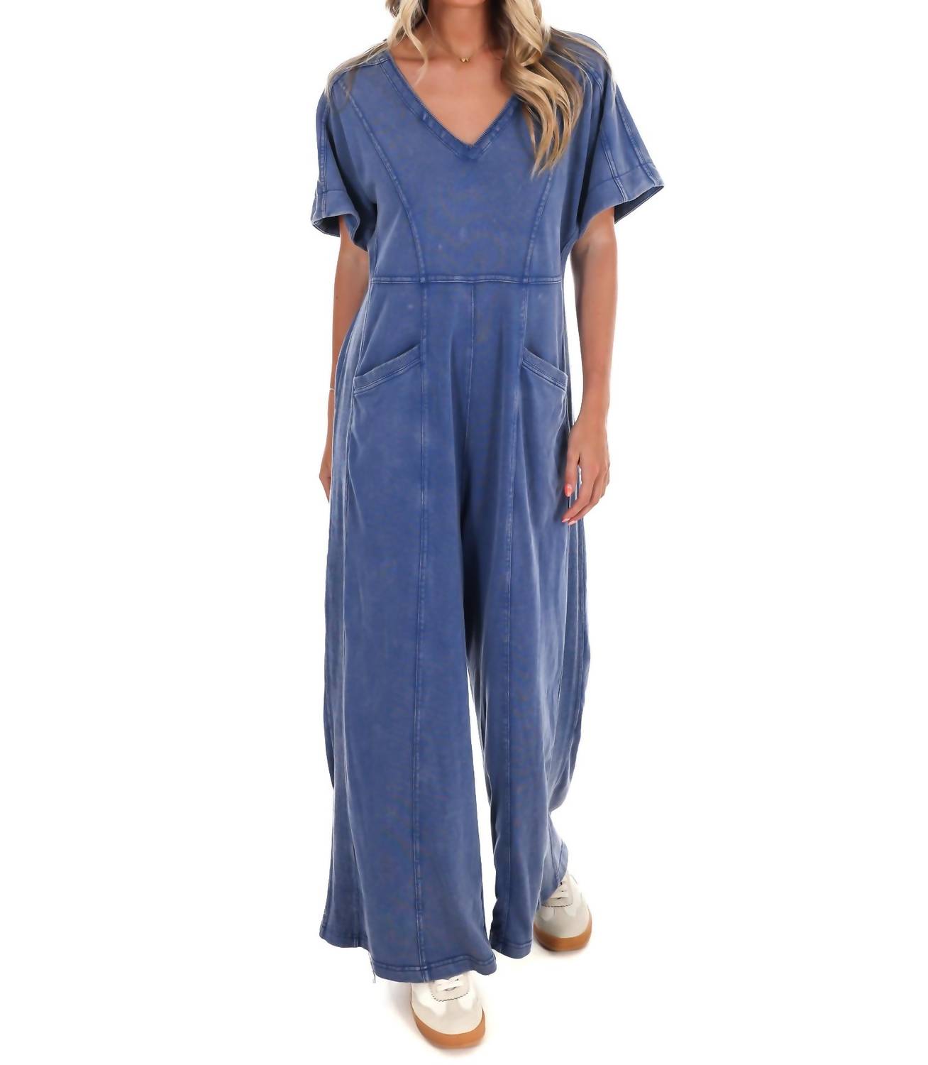 Umgee - Easy Living V-Neck Jumpsuit
