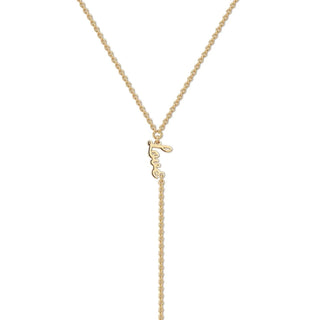 Eklexic - Women's Dainty Script Love Lariat Necklace