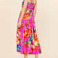 Skies Are Blue - Braided Strap Floral Print Midi Dress