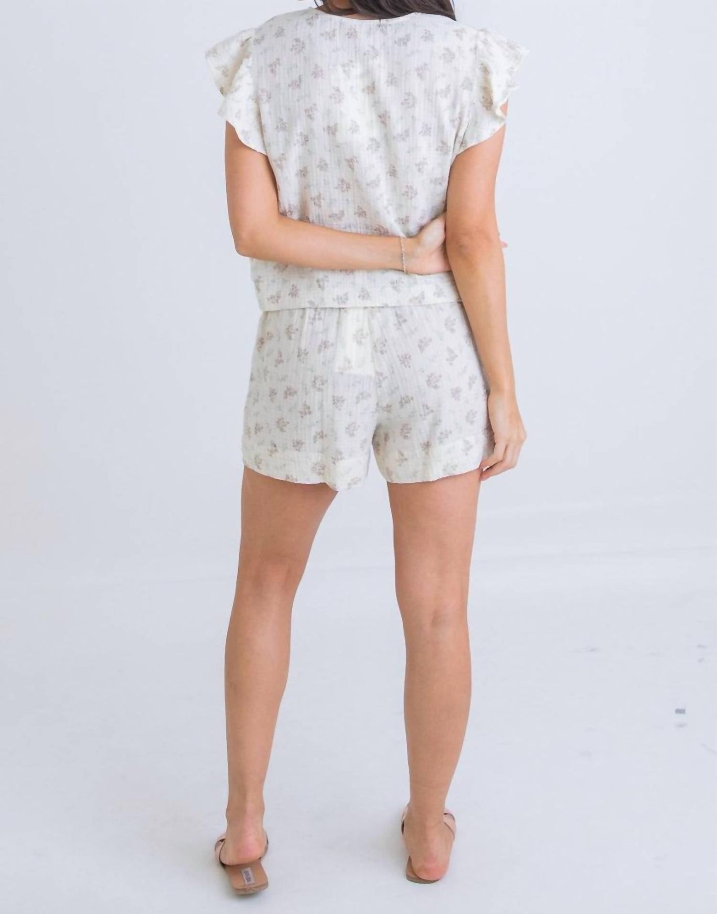 Karlie - Vintage Floral Gauze V-neck Top