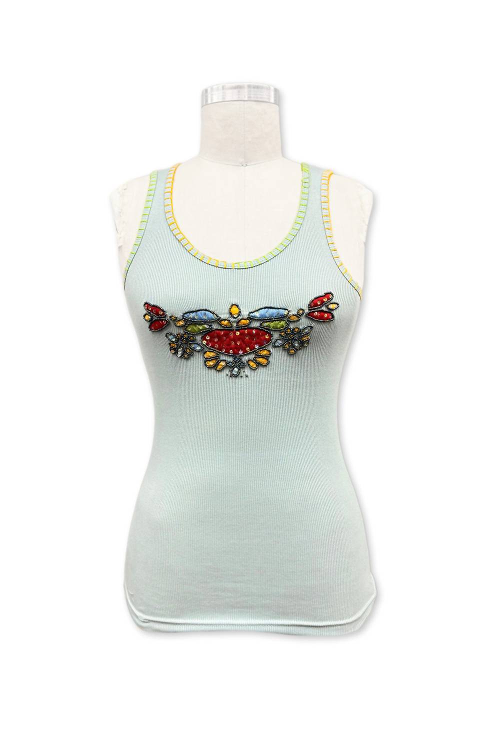 Paparazzi - Sleeveless Top With Embroidery & Beaded Works