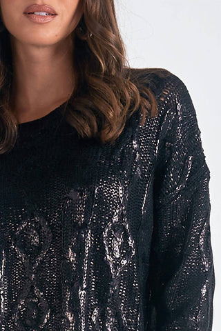 Elan - Metallic Crewneck Sweater