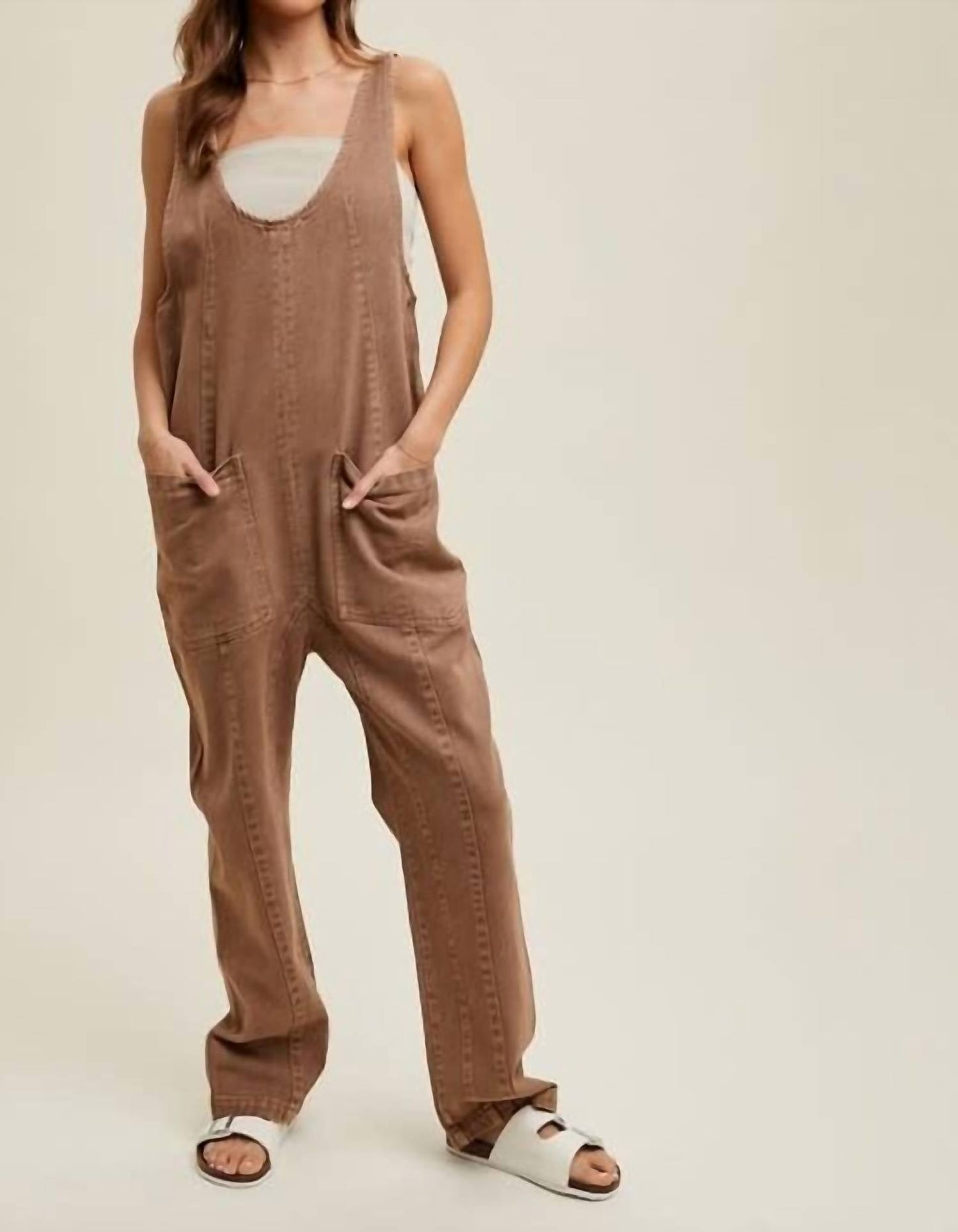 Wishlist - Cotton Open Back Denim Overalls