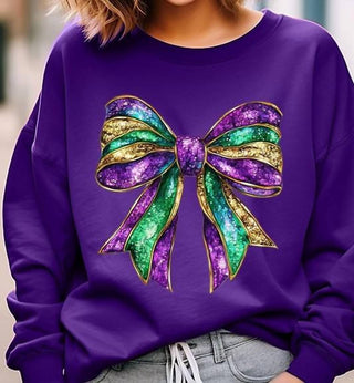 B-Tween - Mardi Gras Bow Sweatshirt