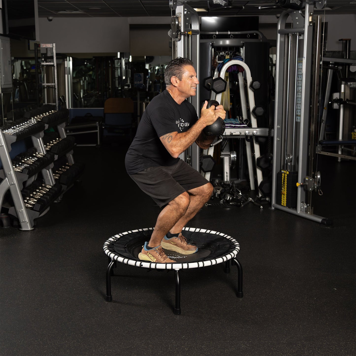 JumpSport 250 Workout Rebounder for Adults, 39" Mini Fitness Trampoline, White