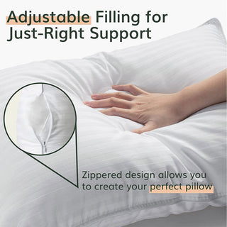 fern & willow Luxury Down Alternative Plush Adjustable Fill Pillow, King, 2 Pack