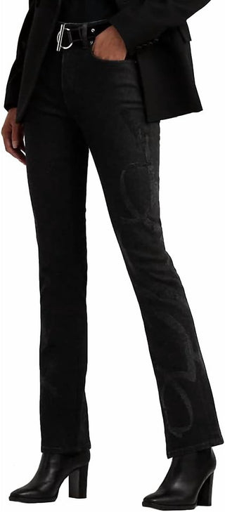 Ralph Lauren - High Rise Flocked Bootcut Jeans