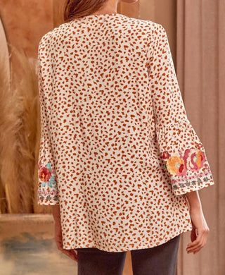Andree By Unit - Leopard Embroidered Top