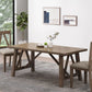 Farmhouse Style Dining Table With Wood-Like Top