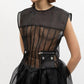 Ganni - Women's Technical Organza Corset Midi Dress