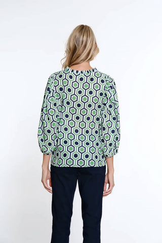 Multiples - SMOCKED WOVEN TOP